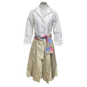 Marisa Baratelli Womens Silk Color Block Scarf Tie Formal Evening Dress Sz 6